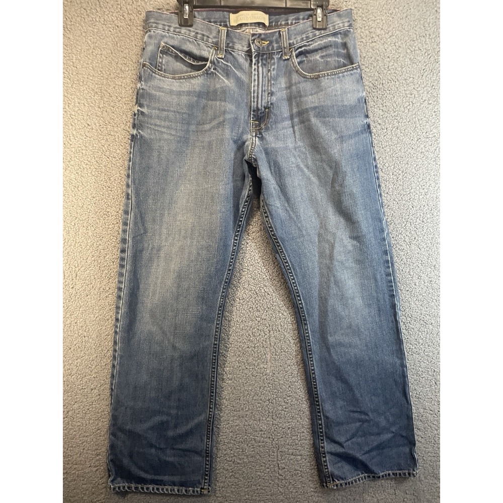 Wrangler Jeans Mens 32x30 Relaxed Straight Denim‎ Cotton Blue